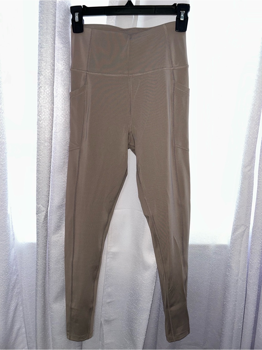 Calvin Klein Performance Stretch High-Waist Leggings in Nude